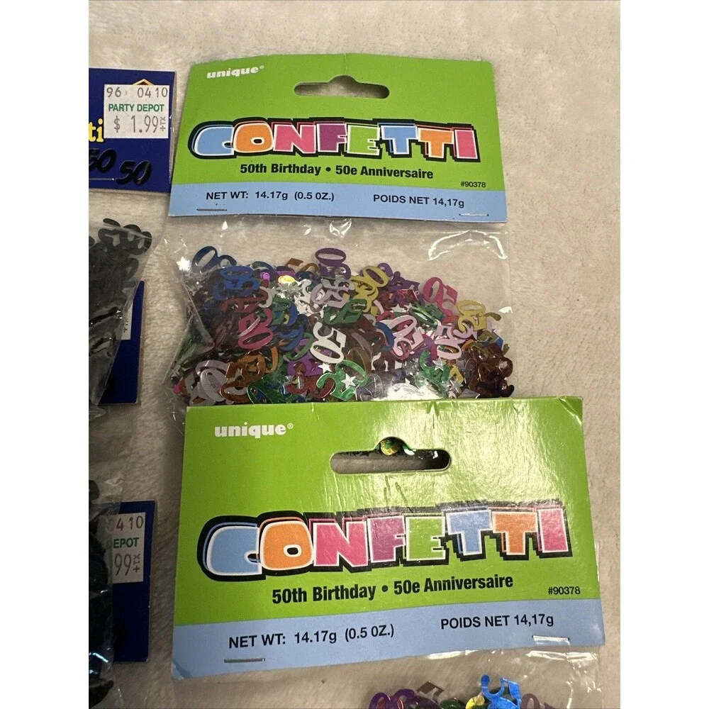 50th Birthday Party Supplies Decorations Confetti Streamers 6 New Packages